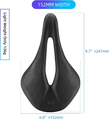 Miniatura 5 de ROCKBROS Asiento de bicicleta ligero de fibra de carbono, cómodo asiento de bicicleta de carretera, accesorios de bicicleta para hombres y mujeres