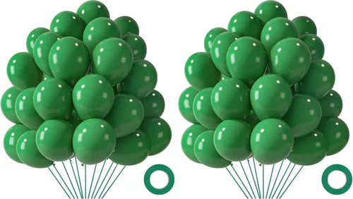 Miniatura 25 de LovesTown 110 globos de látex de 12 pulgadas con cinta para decoración de cumpleaños, baby shower, boda, fiesta, color azul (paquete de 2)