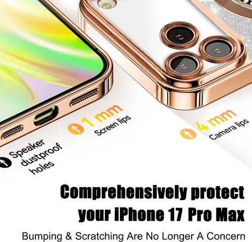 Miniatura 373 de Misscase Funda magnética con purpurina para iPhone 11 compatible con MagSafe, protección completa, delgada, a prueba de golpes, antiarañazos