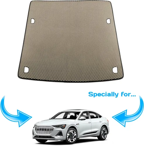 Miniatura 2 de Alfombrilla de maletero de carga personalizada para Audi E-Tron / Q8 E-Tron (SUV, Sportback) 2019-2024 - Bandeja de forro de maletero fácil de Beige