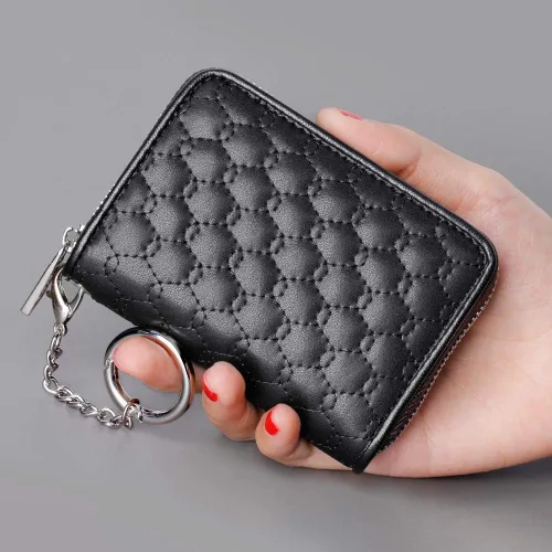 Miniatura 6 de FurArt Cartera con Cremallera para Mujeres, Cartera con Bloqueo RFID para Tarjetas de Crédito, Portador de Tarjetas de Presentación, Cartera Llavero
