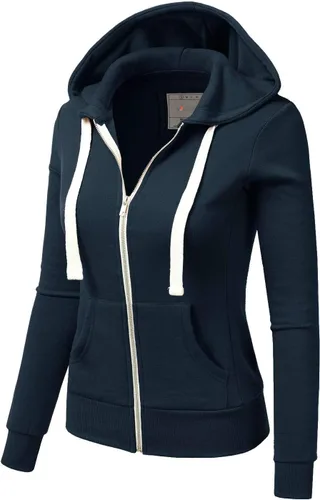 Miniatura 3 de DOUBLJU - Chaqueta ligera y delgada con capucha y cierre de cremallera para mujer, disponible en talla extragrande