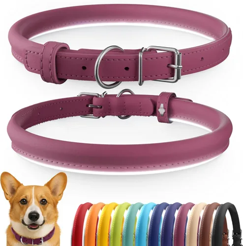 Miniatura 64 de CollarDirect Collar de perro con tachuelas, collares de cuero para mascotas para perros pequeños, medianos y grandes, acolchado suave, marrón, negro