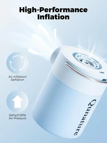 Miniatura 7 de Qunature - Mini bomba eléctrica portátil para inflables con batería de 1500 mAh, luz de campamento, recargable, USB, desinflado para colchón de cama