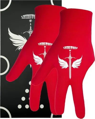 Miniatura 5 de ANIMSWORD Juego de 2 guantes de billar transpirables y cómodos que se adaptan a la mano izquierda para guantes deportivos Snooker Cue. Negro