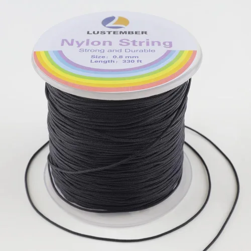 Miniatura 11 de 0.8mm de cuerda de nailon, cuerda fuerte para pulseras, cordón de nailon duradero para fabricación de joyas, pulseras, ensartado de cuentas