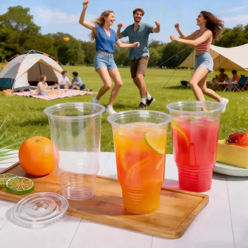 Miniatura 5 de Vasos de plástico transparente de 32 onzas con tapas, paquete de 30 vasos desechables para café, batidos, bodas, fiestas de cumpleaños, picnics
