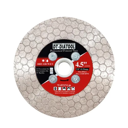 Miniatura 12 de DT-DIATOOL Disco de corte de azulejos de hoja de sierra de diamante de 4 pulgadas para amoladora angular de eje de 7/8 "- 5/8" para cortar