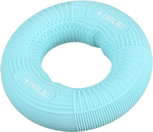 Miniatura 10 de uxcell Fortalecedores de agarre de mano, 3.07 pulgadas, 50-60 libras, anillos de silicona para dedos y antebrazos, entrenamiento de agarre para Gris