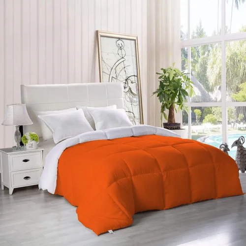 Miniatura 2 de BedDecor Edredón reversible de microfibra de alta calidad de 14.11 oz/m², relleno de microfibra de alta calidad, 600 hilos, sólido, 100% algodón