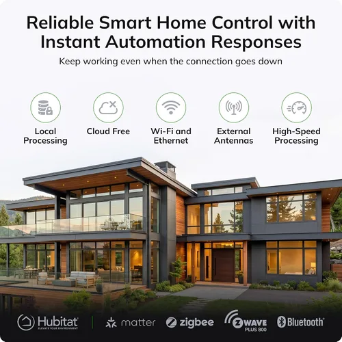 Miniatura 3 de Hubitat Elevation Hub de Automatización del Hogar (Modelo C-8 Pro) Compatible con Alexa, Apple HomeKit, Google Home, Zigbee, Z-Wave, Matter, Aqara