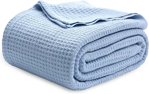 Miniatura 35 de Bedsure Gentlesoft - Manta de 100 % algodón, tamaño Twin XL, para dormitorio universitario, transpirable y suave, manta Twin de tejido waffle