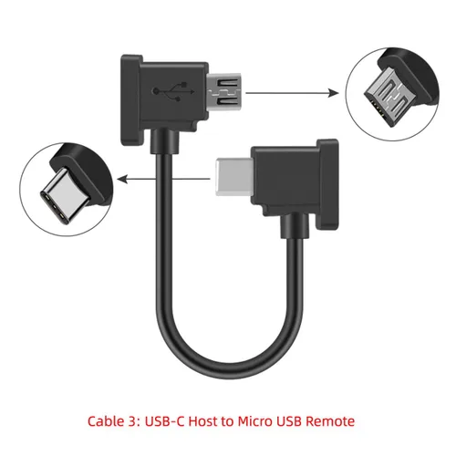 Miniatura 5 de cablecc 3 unids/set controlador remoto cable de datos tipo C y micro y micro USB para Mavic Pro Platinum Mavic Park RC Accesorios