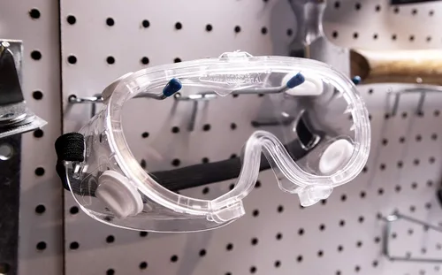 Miniatura 3 de Gafas protectoras de seguridad, lente transparente y antiniebla, correa ajustable para la cabeza, ligeras y duraderas, paquete de 6