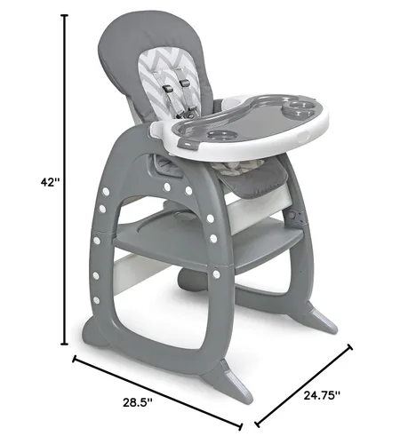 Miniatura 9 de Badger Basket Envee II - Silla alta convertible para bebé con asiento de alimentación infantil, asiento elevador y escritorio para niños pequeños
