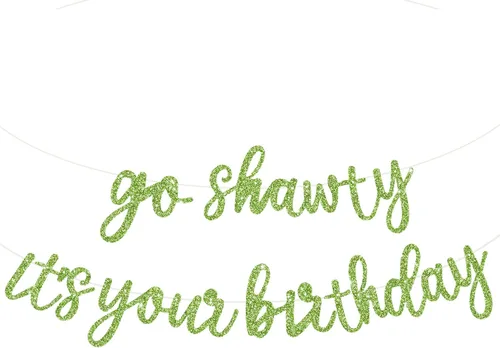 Miniatura 27 de BEISHIDA Cartel con texto en inglés «Go Shawty It's Your Birthday» con texto en inglés «No DIY Hip Hop» con tema de feliz cumpleaños, cartel de Rojo