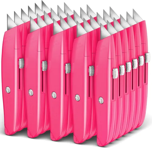 Miniatura 19 de DIYSELF Paquete de 2 cuchillos utilitarios, cortador retráctil, resistente (naranja)