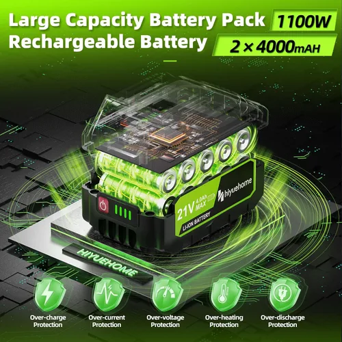 Miniatura 4 de Motosierra eléctrica de 12 pulgadas, motosierra inalámbrica con engrasador automático, sierra de cadena eléctrica de mano con bloqueo de seguridad