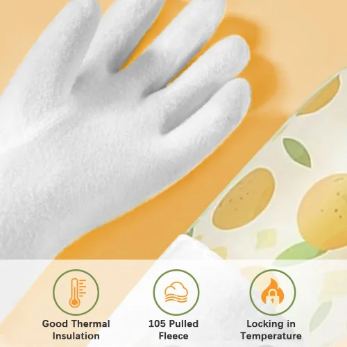 Miniatura 5 de 2 pares de guantes de goma para lavar platos, reutilizables, sin látex, guantes de cocina con forro de algodón, guantes antideslizantes e