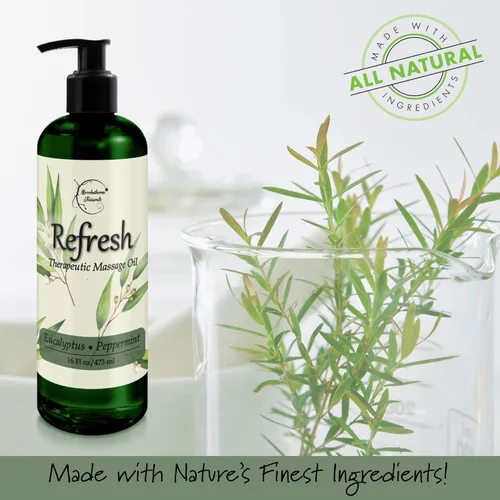 Miniatura 4 de Aceite de masaje refrescante para terapia de masaje con aceites esenciales de eucalipto y menta, todo natural, ideal para dolores musculares. Ideal