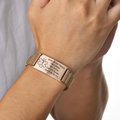 Miniatura 28 de VNOX Pulsera de identificación de alerta médica para hombres y mujeres, pulseras de alerta médica con grabado personalizado para mujeres y hombres