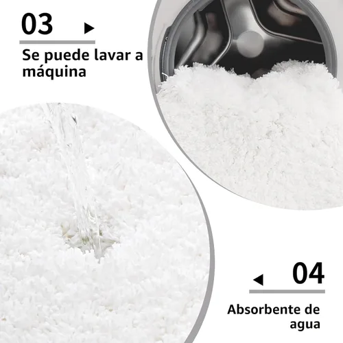 Miniatura 6 de Disolla Alfombras pequeñas para baño 17x24 antideslizante, alfombra de baño blanca esponjosa para el suelo del baño, lavable a máquina, alfombra