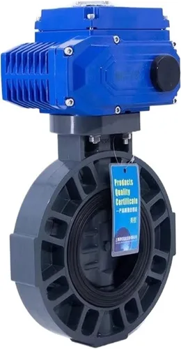 Miniatura 2 de 1pcs MKD971X-10S Electric Butterfly Valve Plastic UPVC Corrosion and Acid Alkali Electric Butterfly Valve(DN100,70 CELSIUS)