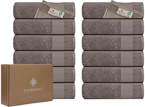 Miniatura 14 de BIOWEAVES 100% Algodón Orgánico 700 GSM Suave Juego de Toallas Premium de 6 Piezas Certificado GOTS, 2 Toallas de Baño, 2 Toallas de Mano y 2 Paños