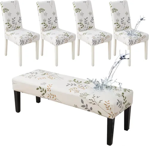 Miniatura 17 de HAOYONG Funda para Silla de Comedor con Estampado, Funda Desmontable Lavable para Silla Parsons, Protector de Asiento Desmontable para Comedor, 15