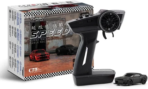 Miniatura 17 de 1:76 Turbo Racing Scale RC Sport Car, Carreras de mesa Control remoto Mini modelo de coche completo proporcional RTR Kit Juguetes (Baoma mini-rojo)