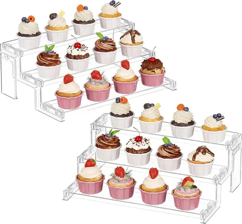 Miniatura 18 de Lifewit Soporte para cupcakes, organizador de colonia de perfume, montaje sin herramientas, elevador de exhibición, estante para especias, soporte