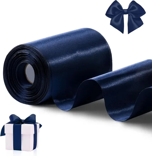 Miniatura 35 de FAKILO Cinta de satén roja de 4 pulgadas x 22 yardas de ancho para gran ceremonia de apertura, negocio, corte, lazos, Navidad, festival, decoración