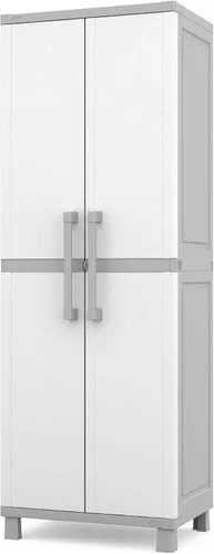 Miniatura 4 de Keter - Armario de almacenamiento con puertas y estantes para la lavandería, garaje, accesorios de baño, armario y organización del hogar, blanco