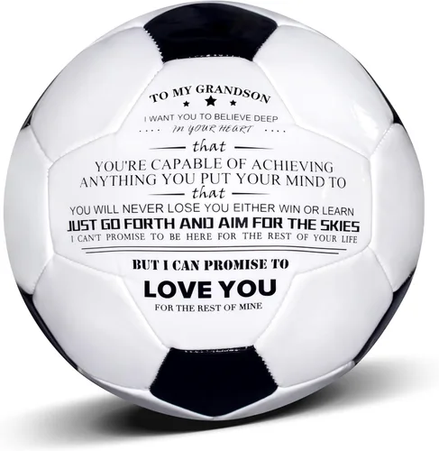 Miniatura 7 de Balón de fútbol tradicional tamaño 5, regalos para hija, hijo, nieto, regalos de fútbol inspiradores personalizados y atractivos