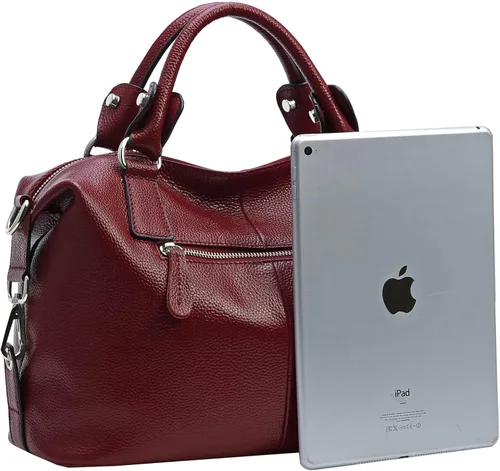 Miniatura 2 de Heshe - Bolsa de hombro de piel para mujer, con asa superior, bolsa cruzada