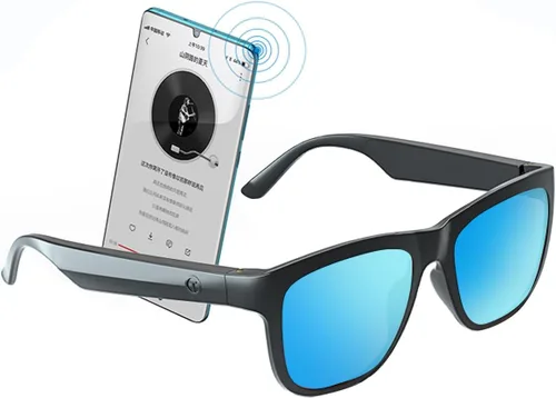 Miniatura 12 de GS01 Smart Bluetooth Gafas de sol, gafas de sol de audio con altavoz, lente polarizada UV400, música abierta del oído, control táctil