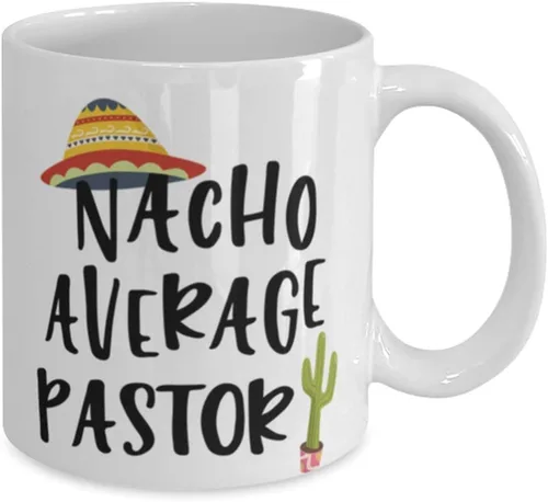 Miniatura 2 de ODDITEES Funny Pastor Mug Nacho Promedio Pastor Taza de café 11oz Blanco