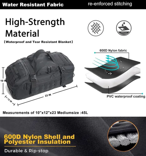 Miniatura 6 de Bolsa de gimnasio, bolsa de viaje para hombres y mujeres, bolsa de entrenamiento para militares, deportes, durante la noche, baloncesto, táctica
