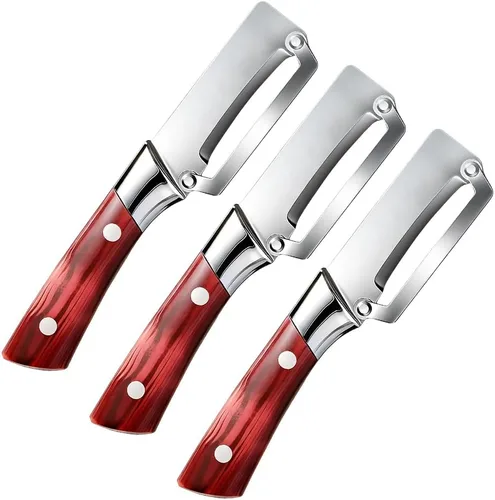 Miniatura 8 de Pelador de verduras de alta calidad con mango de madera y abridor de botellas, pelador de verduras multifuncional para cocina, herramienta de cocina
