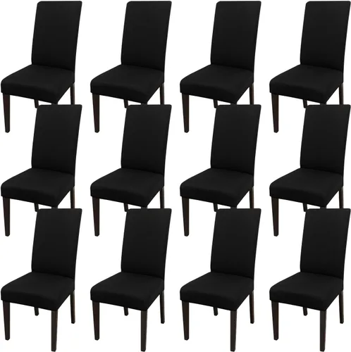Miniatura 76 de JQinHome Juego de 8 fundas para sillas de comedor, fundas de alta elasticidad extraíbles y lavables, fundas protectoras de asiento para silla