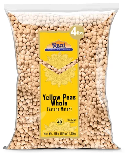 Rani - Guisantes Amarillos Enteros, Secos (Vatana, Matar) 1.81kg (64oz, 4lbs) a granel ~ Completamente naturales | Vegano | Apto para gluten |
