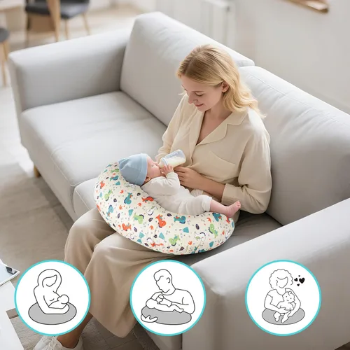Miniatura 5 de Funda de almohada de lactancia, 100% algodón, ultra suave y transpirable, tamaño estándar para almohadas de lactancia, lavable a máquina e