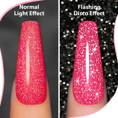Miniatura 2 de RARJSM Gel Liner - Esmalte de uñas de gel reflectante con purpurina para arte de uñas, pincel fino, plateado, neón, rosa intenso, pintura