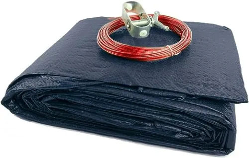 Miniatura 7 de Cubierta de piscina de invierno de lujo para piscinas redondas de 12 pies sobre el suelo Azul/Negro Fácil de instalar, protección UV y duradera