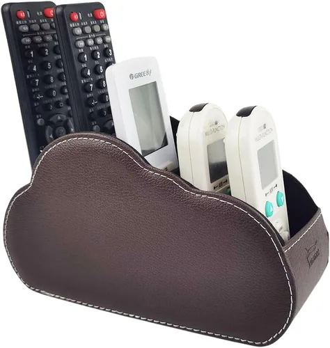 Miniatura 9 de Organizador de control remoto de piel con 5 compartimentos espaciosos