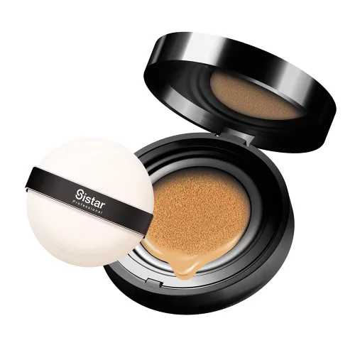 Sistar Skin Perfecting BB Cushion Cobertura completa de larga duración Natural Glow Foundation On The Go Case With Mirror (Luz)