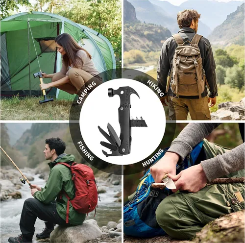 Miniatura 5 de Martillo multiherramienta, regalo de múltiples herramientas 12 en 1 para hombres, regalos para papá, rellenos de calcetines de Navidad para marido