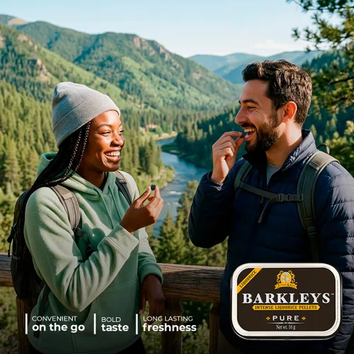 Miniatura 8 de Barkleys Caramelo de Regaliz Negro, Pellets de Regaliz - Regaliz Libre de Gluten, Vegano - Regaliz Negro Intenso (1 Lata x 16 gr.)