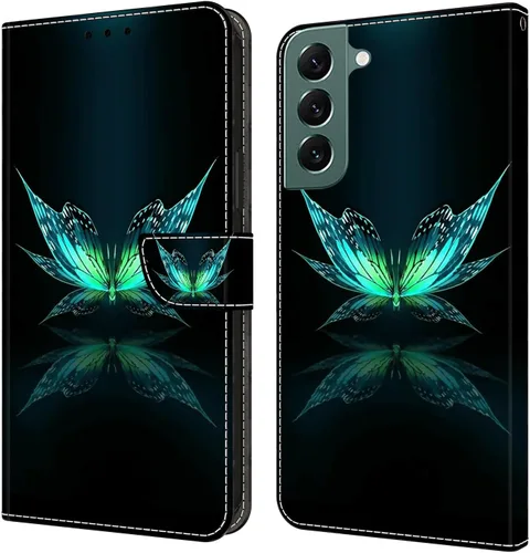 Miniatura 7 de Funda para Samsung Galaxy S22, cartera Flip Folio lindo 3D pintado de dibujos animados PU Funda de cuero PU para niñas mujeres ranuras para tarjetas