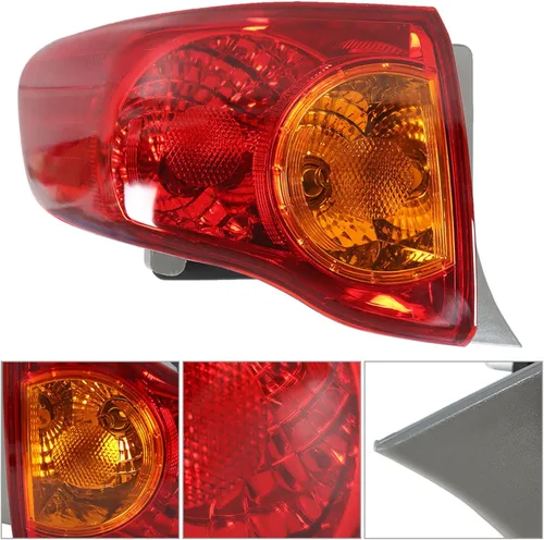 Miniatura 4 de Silscvtt Conjunto de luz de freno trasera externa del lado del conductor para Toyota Corolla 2009 2010, lente roja, lámpara trasera izquierda